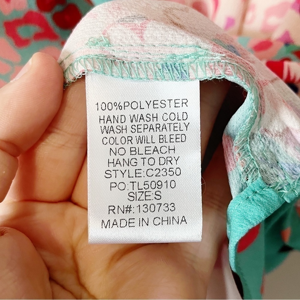 Umgee NWT Floral and Animal Print Mixed Print Crossover Blouse w/ Ruffles Small - Picture 11 of 11